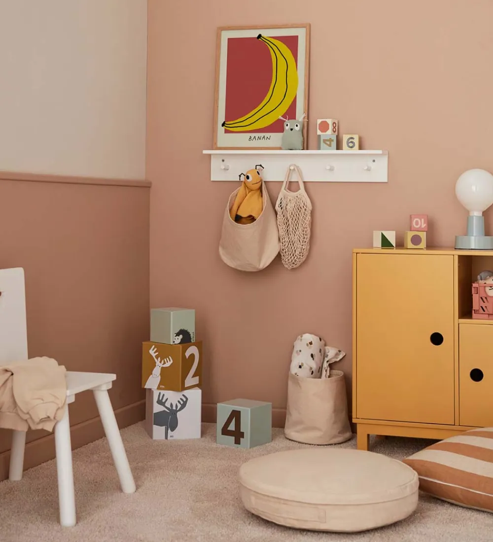 Hylder-Kids Concept Hylde m. Knager - 60x10 cm - Træ - Hvid