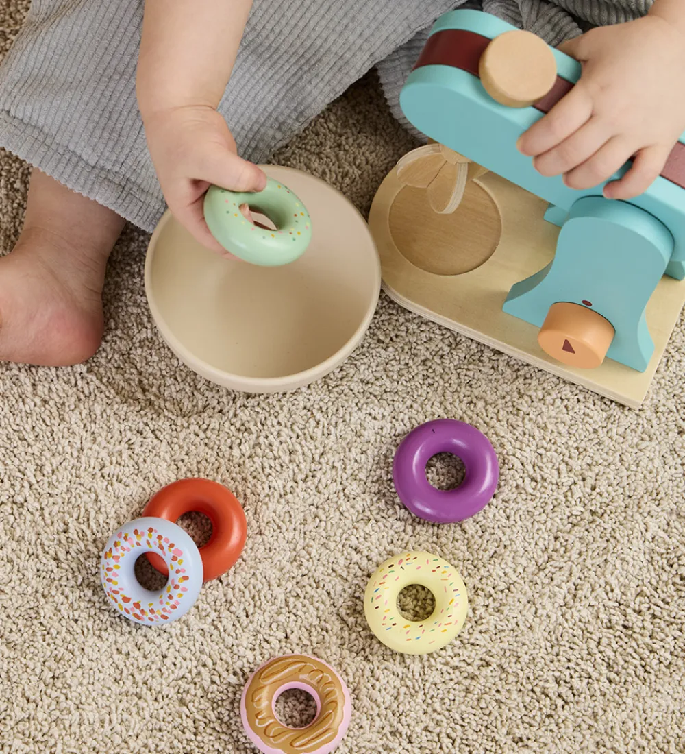 Kids Concept Trælegetøj|Rolleleg*Røremaskine - Træ - 17 cm - Blå
