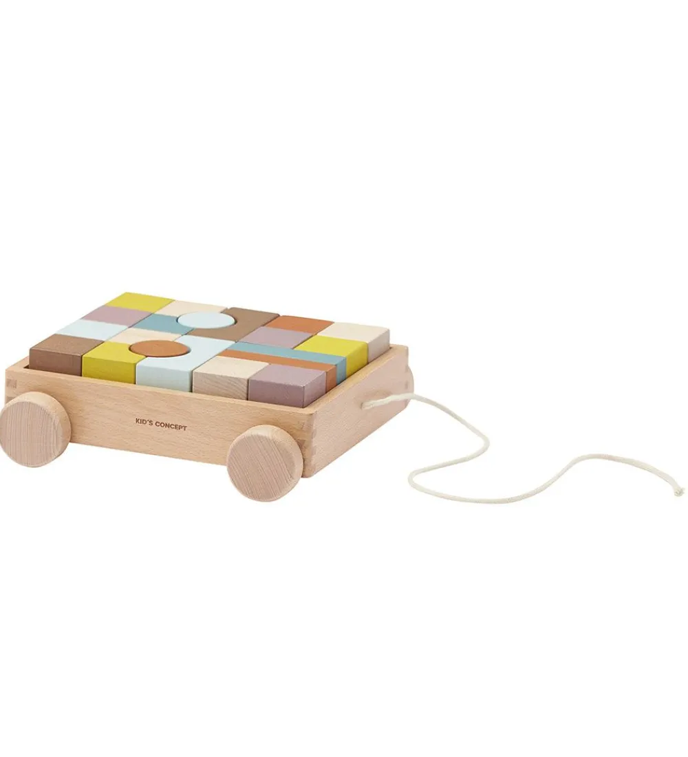 Stablelegetøj-Kids Concept Trækvogn m. Stableklodser - Neo - Multi