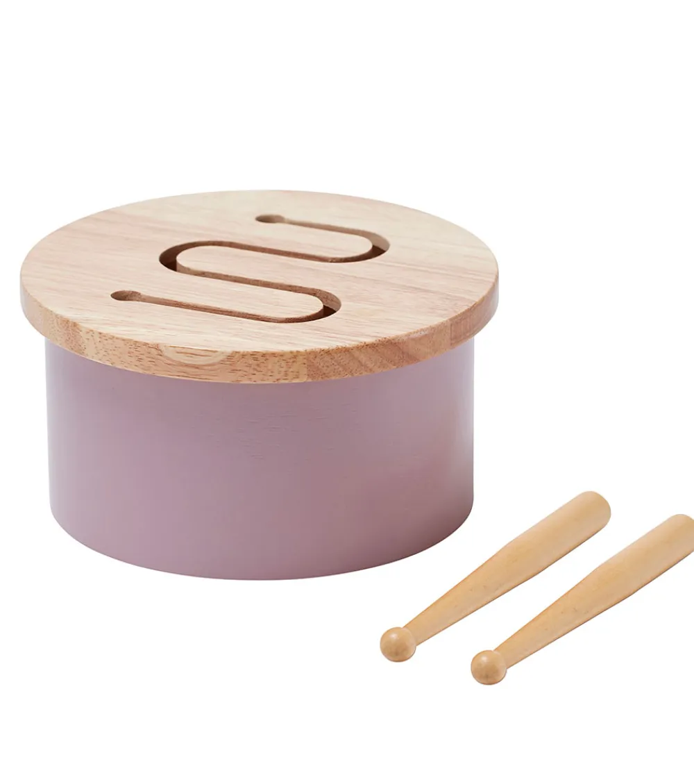 Musikinstrumenter-Kids Concept Trælegetøj - Tromme Mini - 16,5 x 9 cm - Lilla