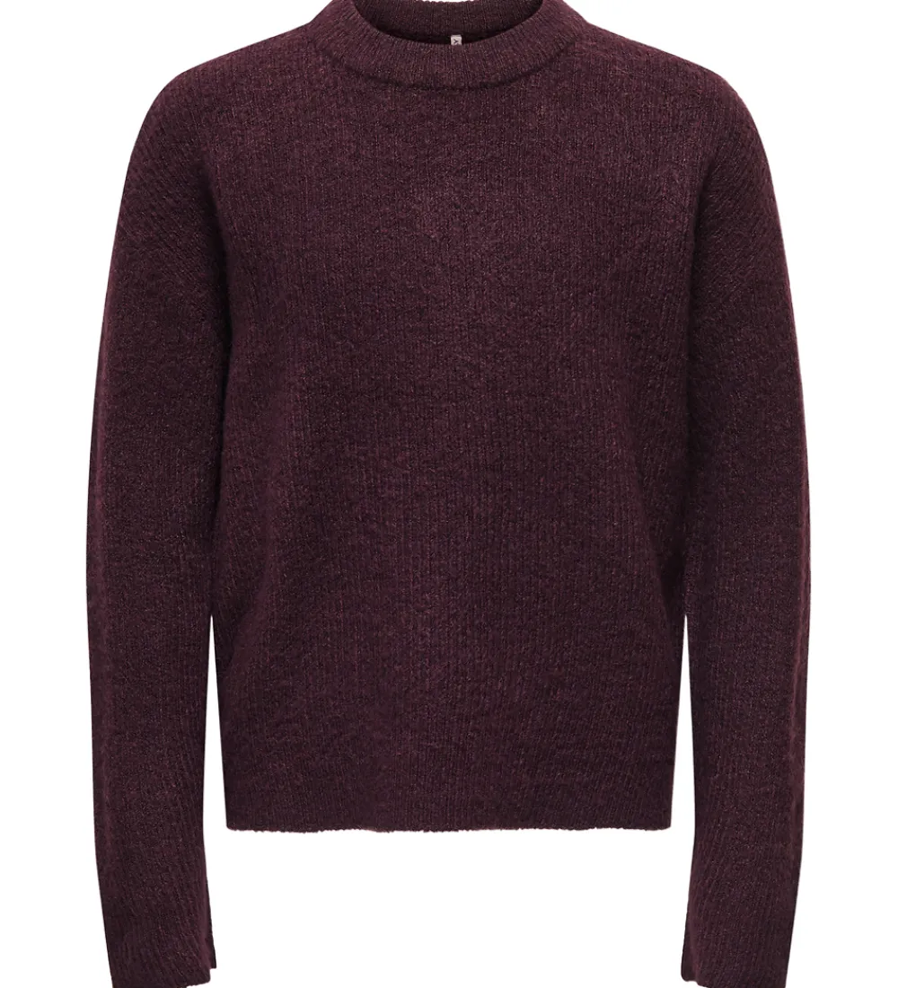 Bluser-Kids Only Bluse - Strik - KogCamilla - Winetasting/Melange