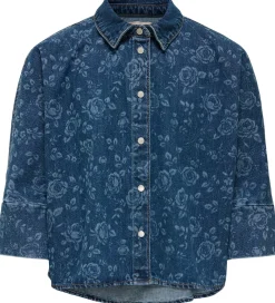 Skjorter-Kids Only Denimjakke - KogGrace - Medium Blue Denim/Rose