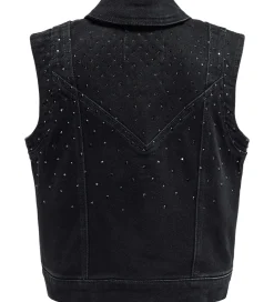 Veste-Kids Only Denimvest - KogKennedy - Washed Black/Rhinestone