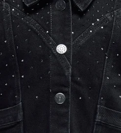 Veste-Kids Only Denimvest - KogKennedy - Washed Black/Rhinestone
