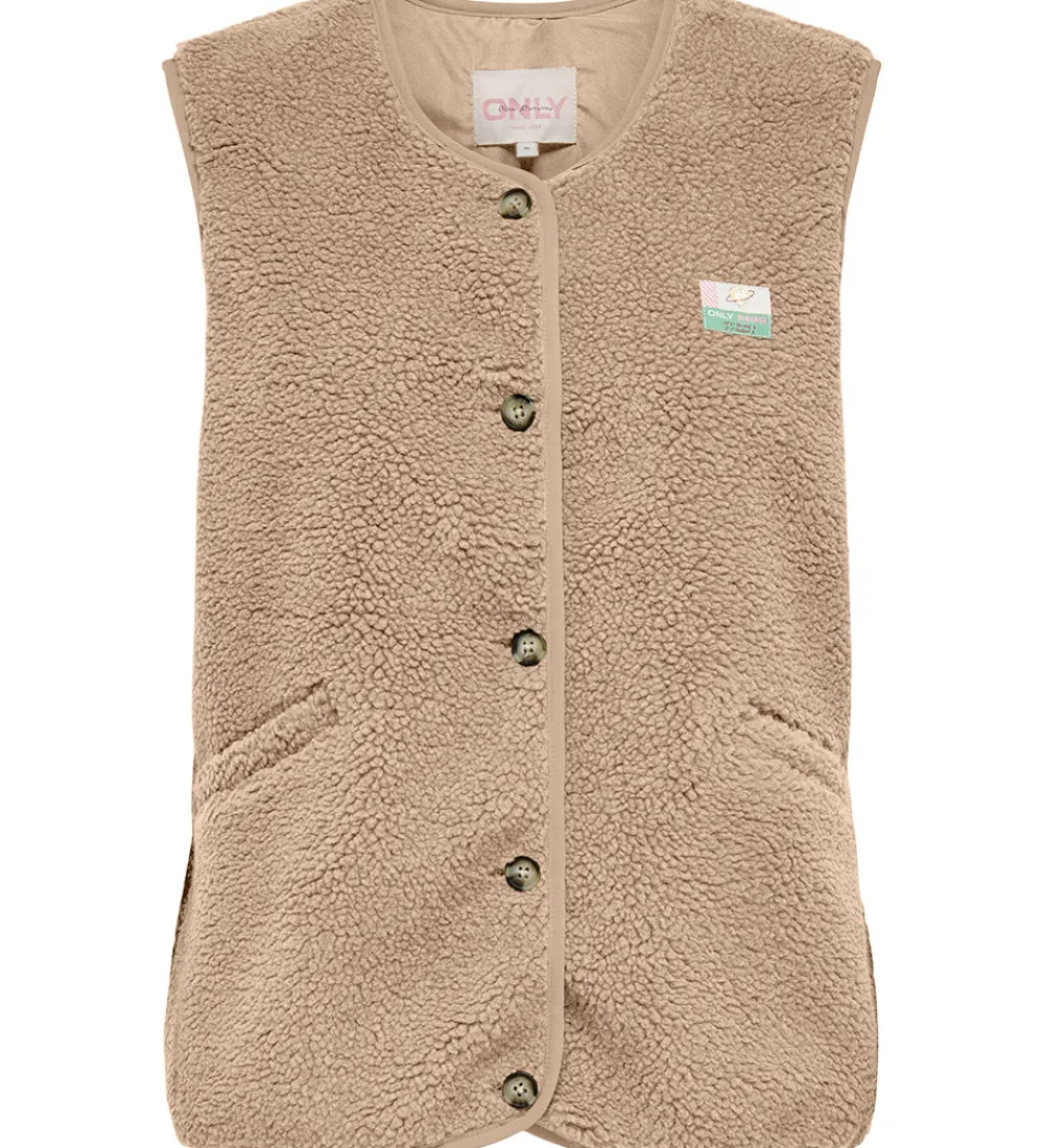 Kids Only Veste*Fleecevest - Teddy - KogBaby - Cuban Sand/Vintage Badg