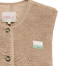 Kids Only Veste*Fleecevest - Teddy - KogBaby - Cuban Sand/Vintage Badg