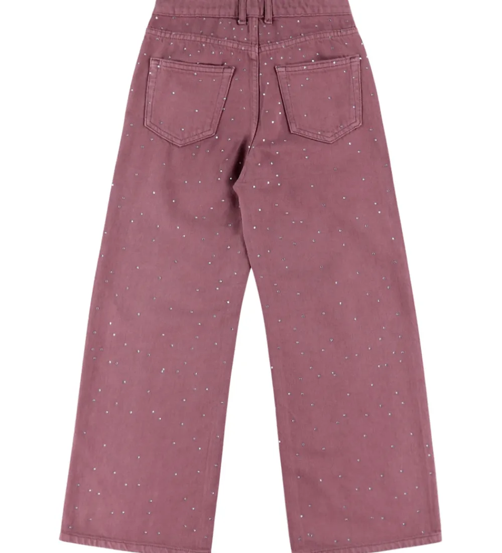 Bukser Og Jeans|Pigetøj-Kids Only Jeans - KogCobain - Rose Brown/Rhinestones