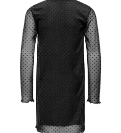 Kjoler-Kids Only Kjole - Mesh - KogDora - Black/Dots Flock Black