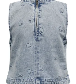 Kids Only Toppe*Top - KogFreja - Lyseblå Denim/Sommerfugl