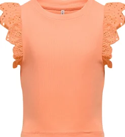 Kids Only Toppe*Top - Rib - KogDrea - Salmon m. Broderi Anglaise