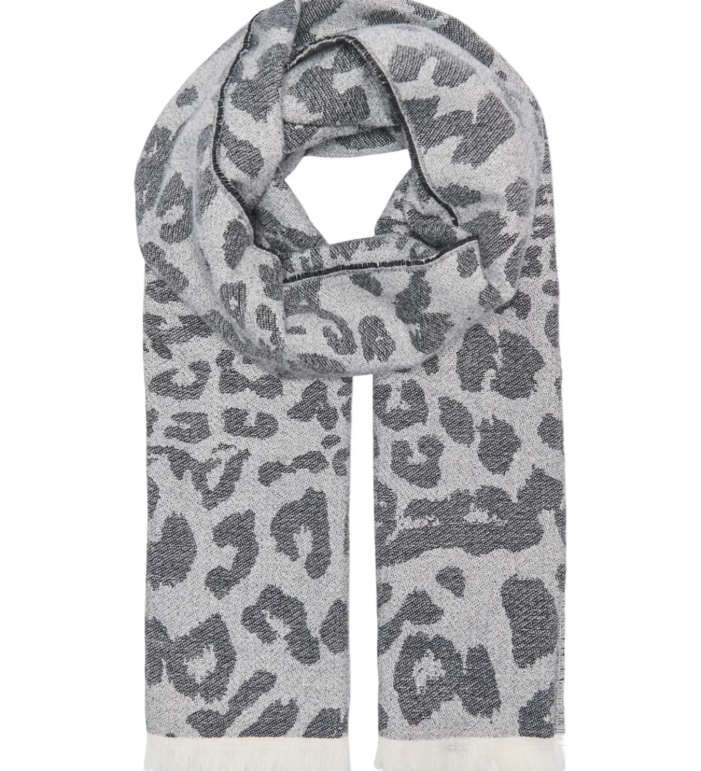 Tørklæder-Kids Only Tørklæde - 170 cm - Strik - KogBrina - Sort m. Leopard