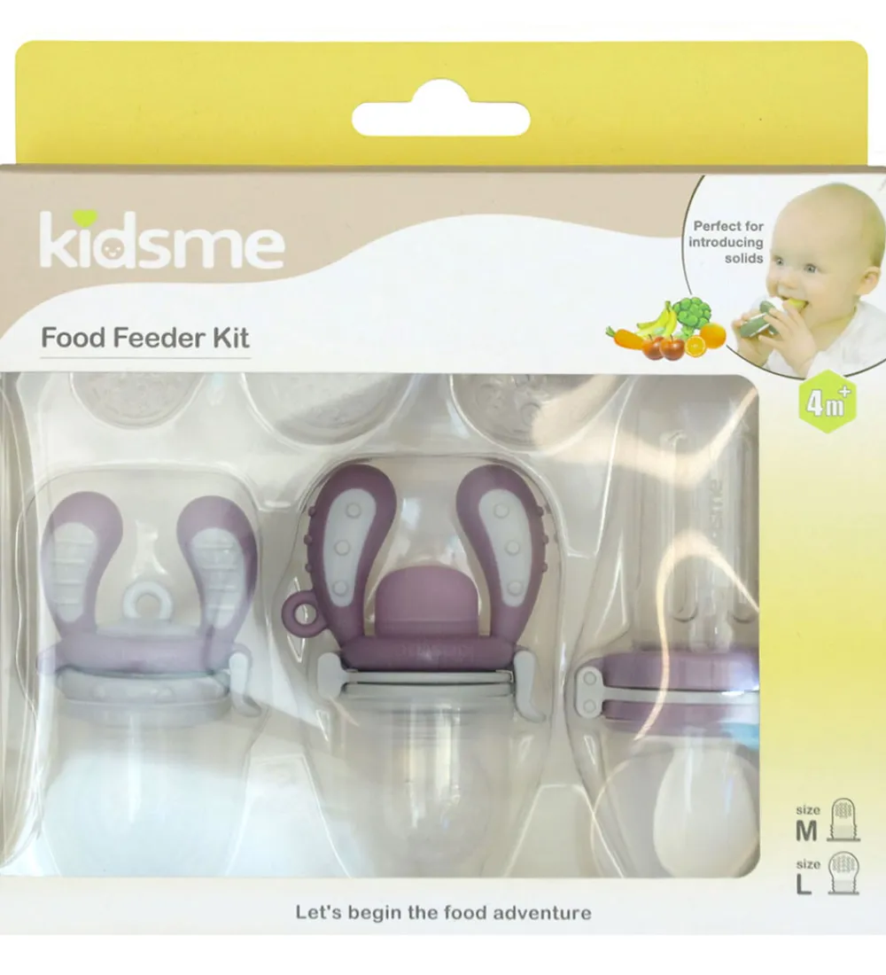 Spisetid-KidsMe Food Feedere - Startpakke - M/L - Plum