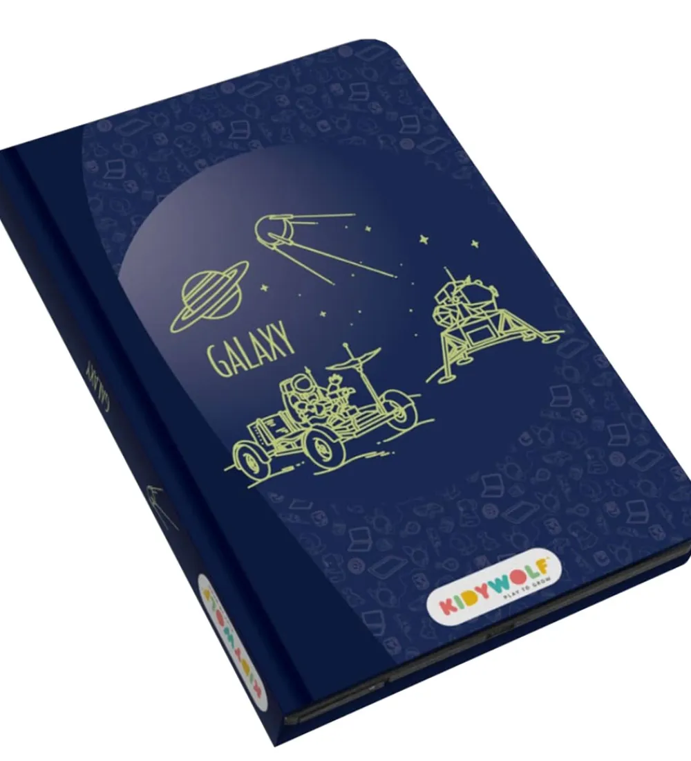 Malebog|Kreasæt-Kidywolf LCD-tegnetavle m. 30 Motiver - Galaxy