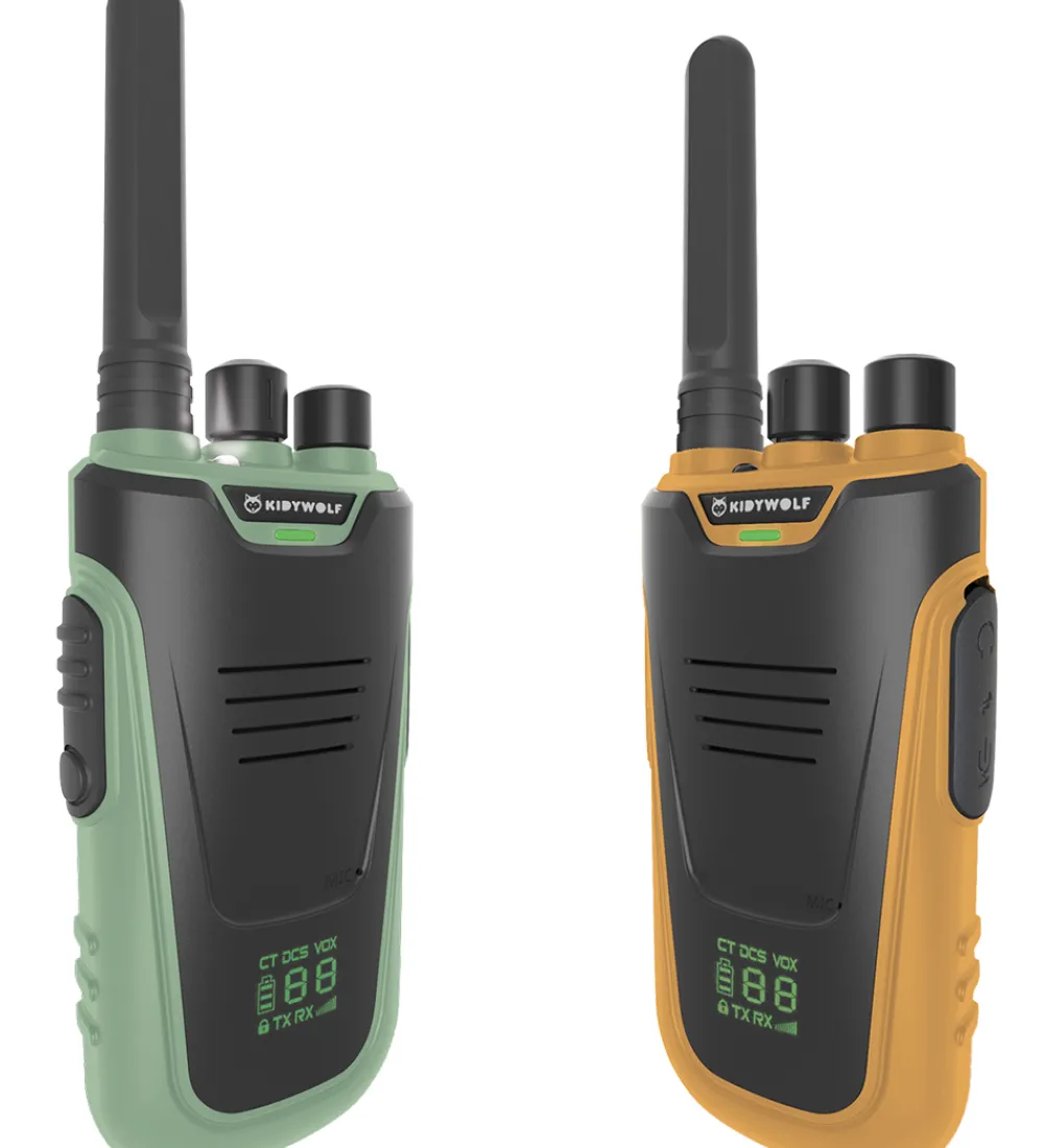 Kidywolf Walkie Talkies*Walkie Talkie - 2 stk. - Kidytalk - Grøn/Orange