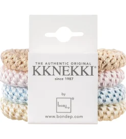 Hårelastikker-Kknekki Hårelastikker - 4-pak - Blå/Creme/Rosa/Guld