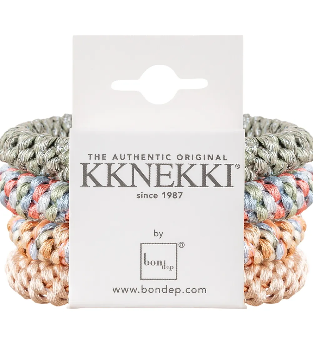 Hårelastikker-Kknekki Hårelastikker - 4-pak - Beige/Grøn/Pink
