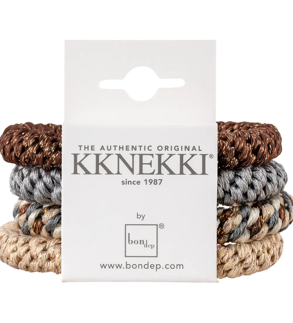 Kknekki Hårelastikker*Hårelastikker - 4-pak - Beige/Brun/Grå