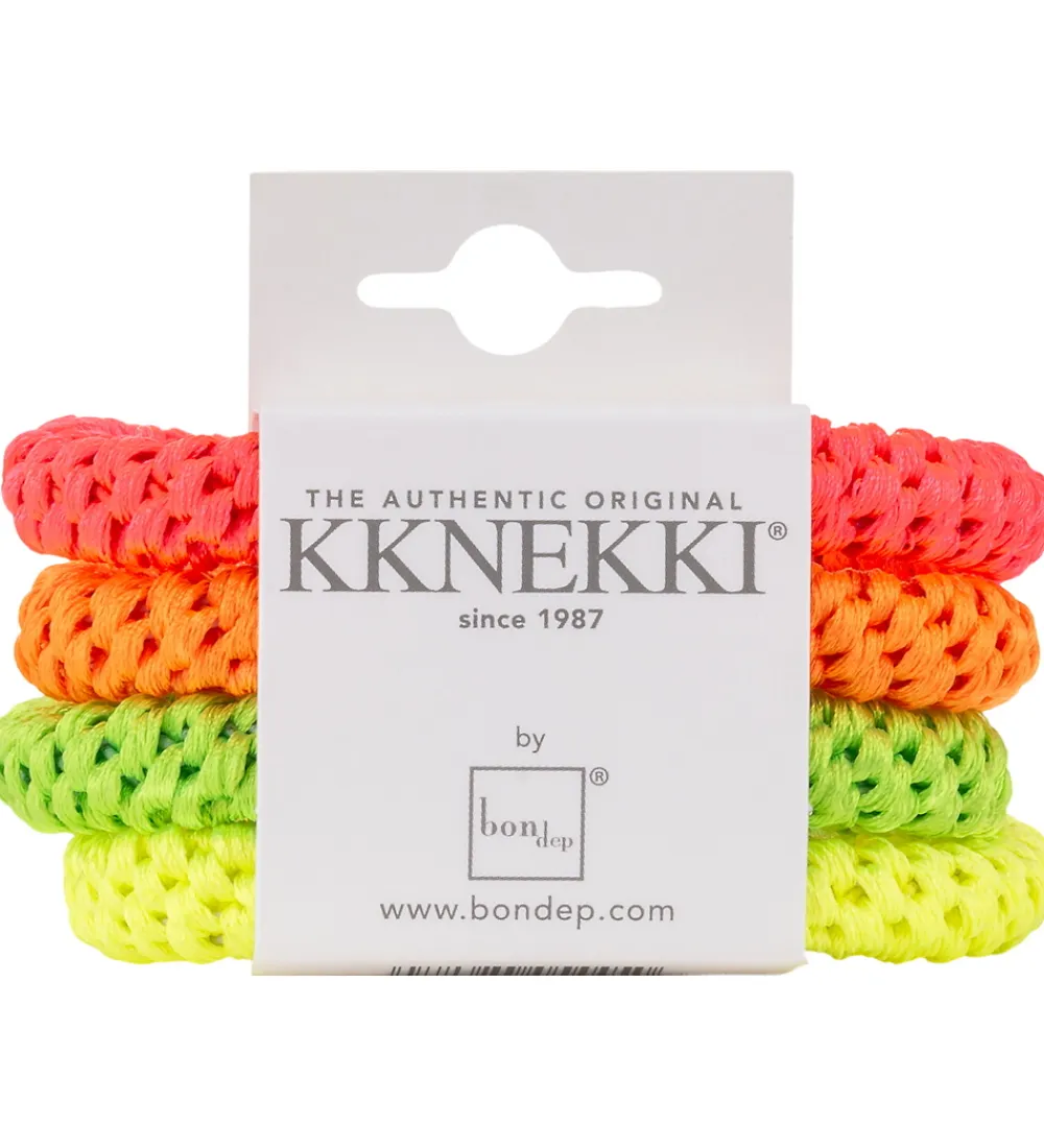 Kknekki Hårelastikker*Hårelastikker - 4-pak - Pink/Orange/Grøn/Gul