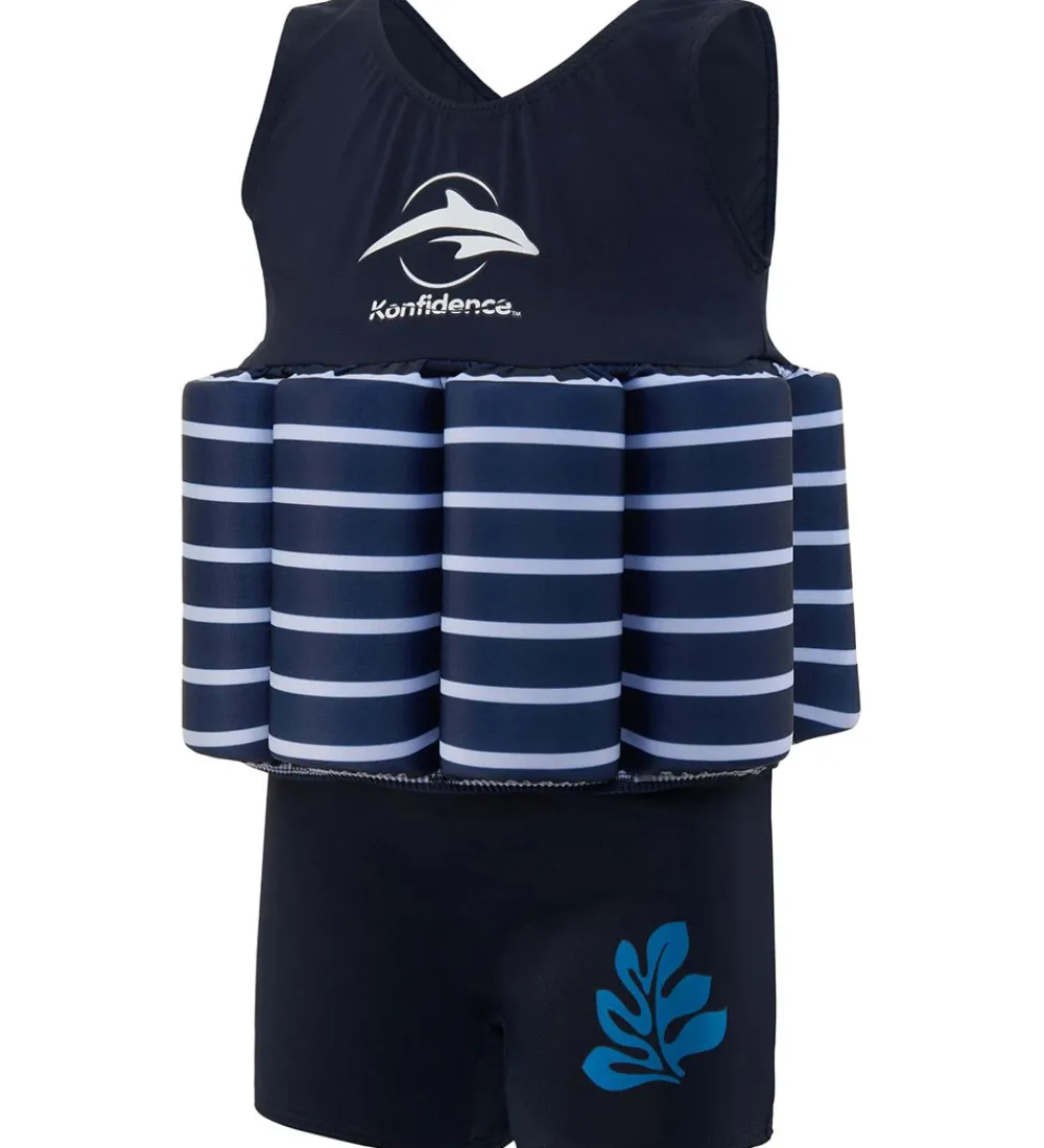 Svømmeveste-Konfidence Svømmedragt - UV40+ - Navy Blue/Breton