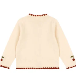 Konges Sløjd Cardigans*Cardigan - Uld - Collette - Off White m. Kirsebær