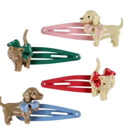 Konges Sløjd Hårpynt*Hårspænder - 4-pak - Cats & Dogs - Multi