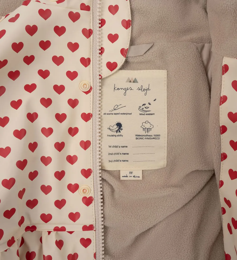 Konges Sløjd Regntøj*Regntøj m. Seler/Fleece - PU - Rainy Palme - Coeur