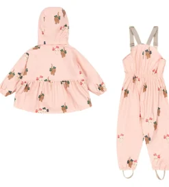 Konges Sløjd Regntøj*Regntøj m. Seler/Fleece - PU - Palme - Bow Kitty Pi