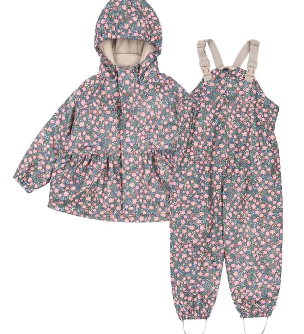 Konges Sløjd Regntøj*Regntøj m. Seler/Fleece - PU - Palme - Kyoto