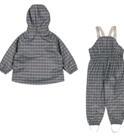Regntøj-Konges Sløjd Regntøj m. Seler/Fleece - Palme - Laurel Blue Check