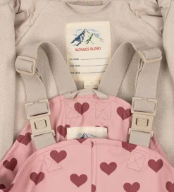 Regntøj-Konges Sløjd Regntøj m. Seler/Fleece - PU - Palme - Amour Pink