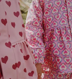 Regntøj-Konges Sløjd Regntøj m. Seler/Fleece - PU - Palme - Amour Pink
