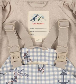 Regntøj-Konges Sløjd Regntøj m. Seler/Fleece - PU - Palme - Sailor Check