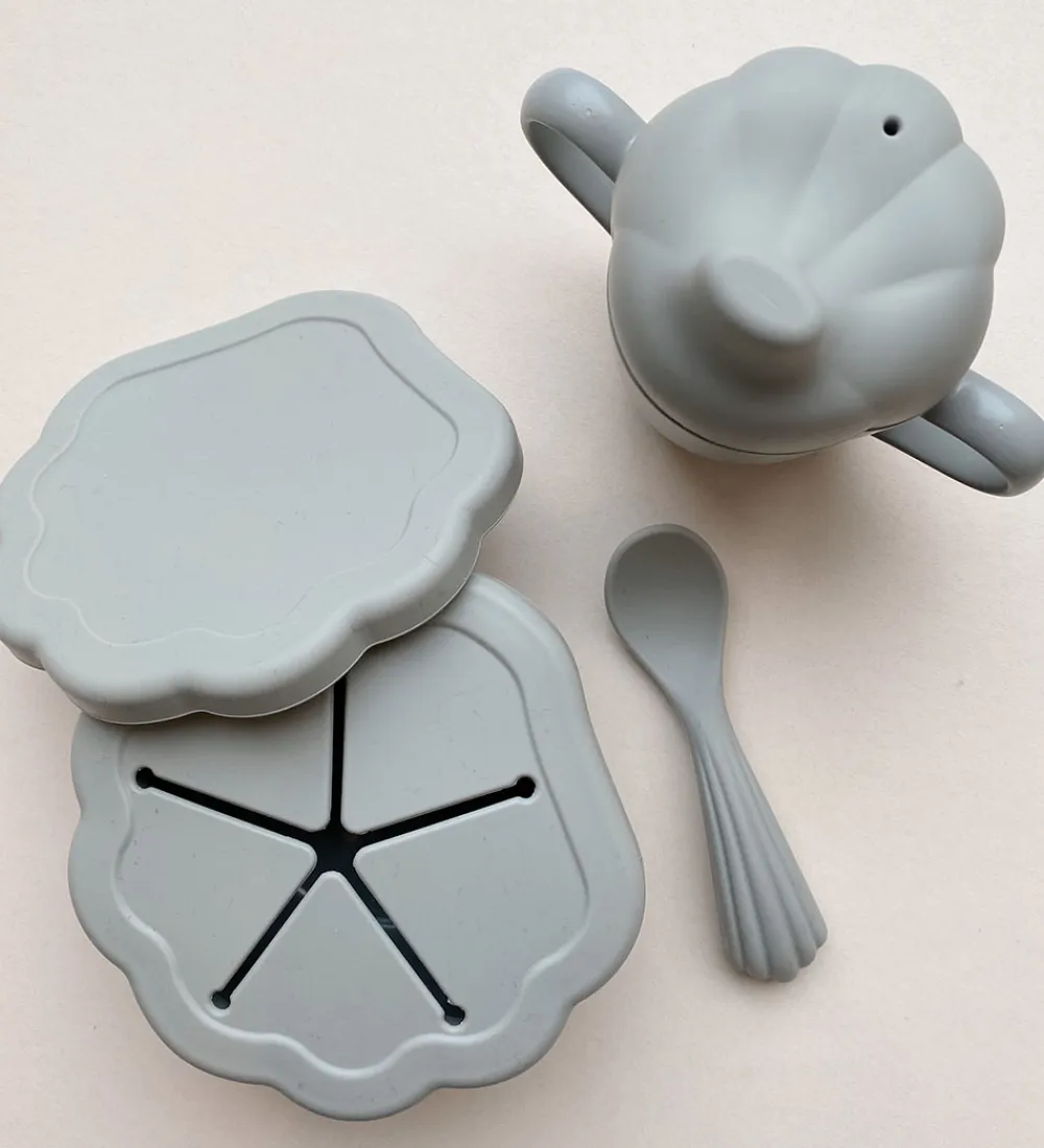 Spisesæt-Konges Sløjd Spisesæt - Silicone - 3 dele - Light Blue