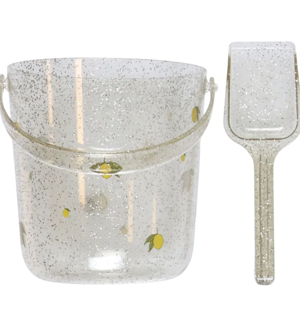 Udeleg Og Udendørs Legetøj|Strandlegetøj-Konges Sløjd Strandsæt - Spand/Skovl - Glitter - Citron