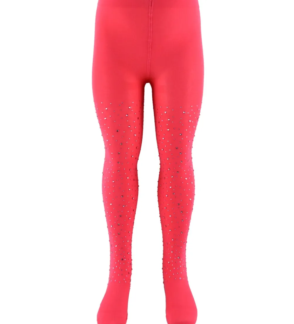 Konges Sløjd Strømpebukser*Strømpebukser - Glam - Amour Pink m. Rhinsten
