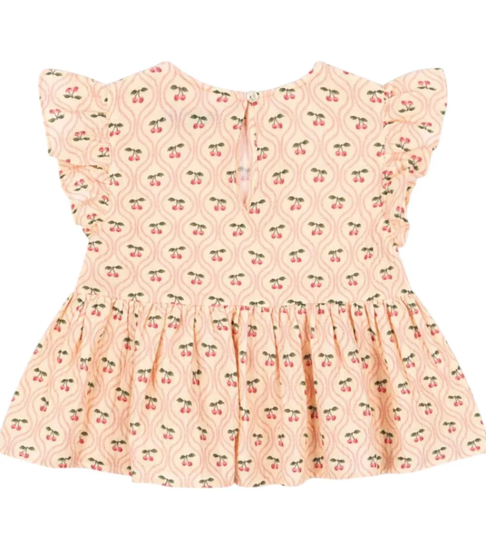 Toppe-Konges Sløjd Top - Musselin - Coco - Cherry Pink Motif