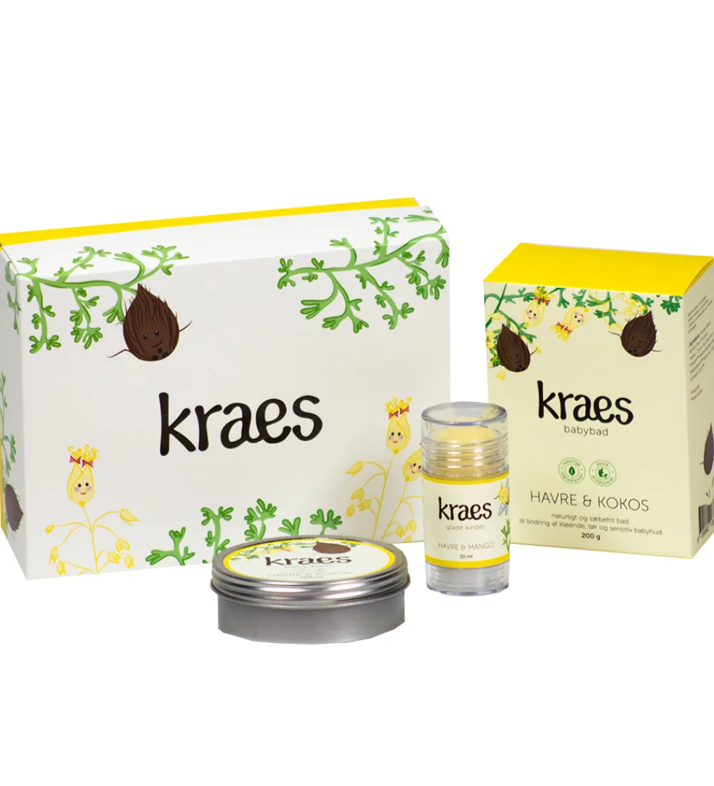 Cremer-Kraes Gaveæske - Babybad/Baby Balm/Glade Kinder - Havre & Kokos