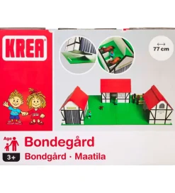 Trælegetøj-Krea Bondegård - Træ - 77x53 cm - Hvid/Rød
