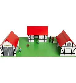 Trælegetøj-Krea Bondegård - Træ - 77x53 cm - Hvid/Rød