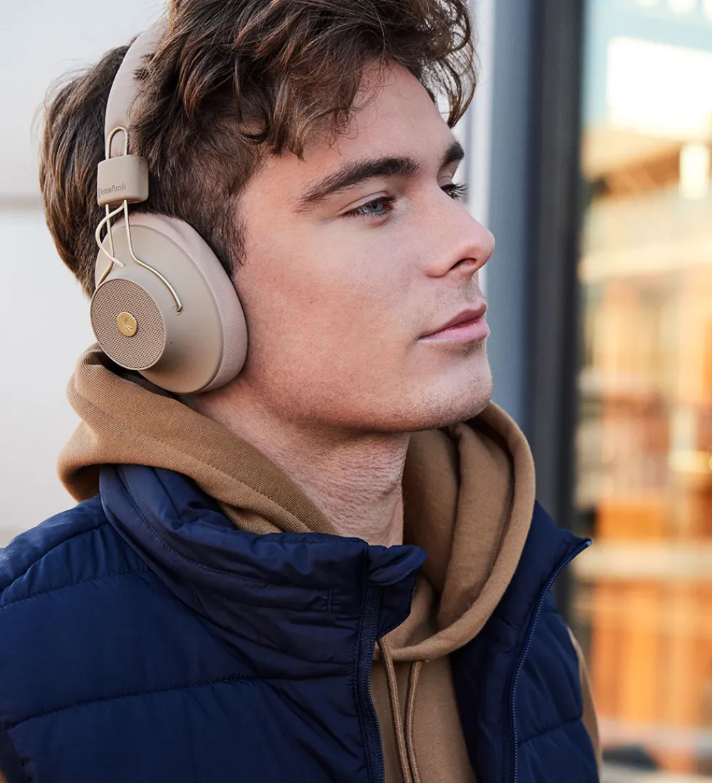 Høretelefoner-Kreafunk Høretelefoner - aBEAT Qi - Bluetooth - Ivory Sand