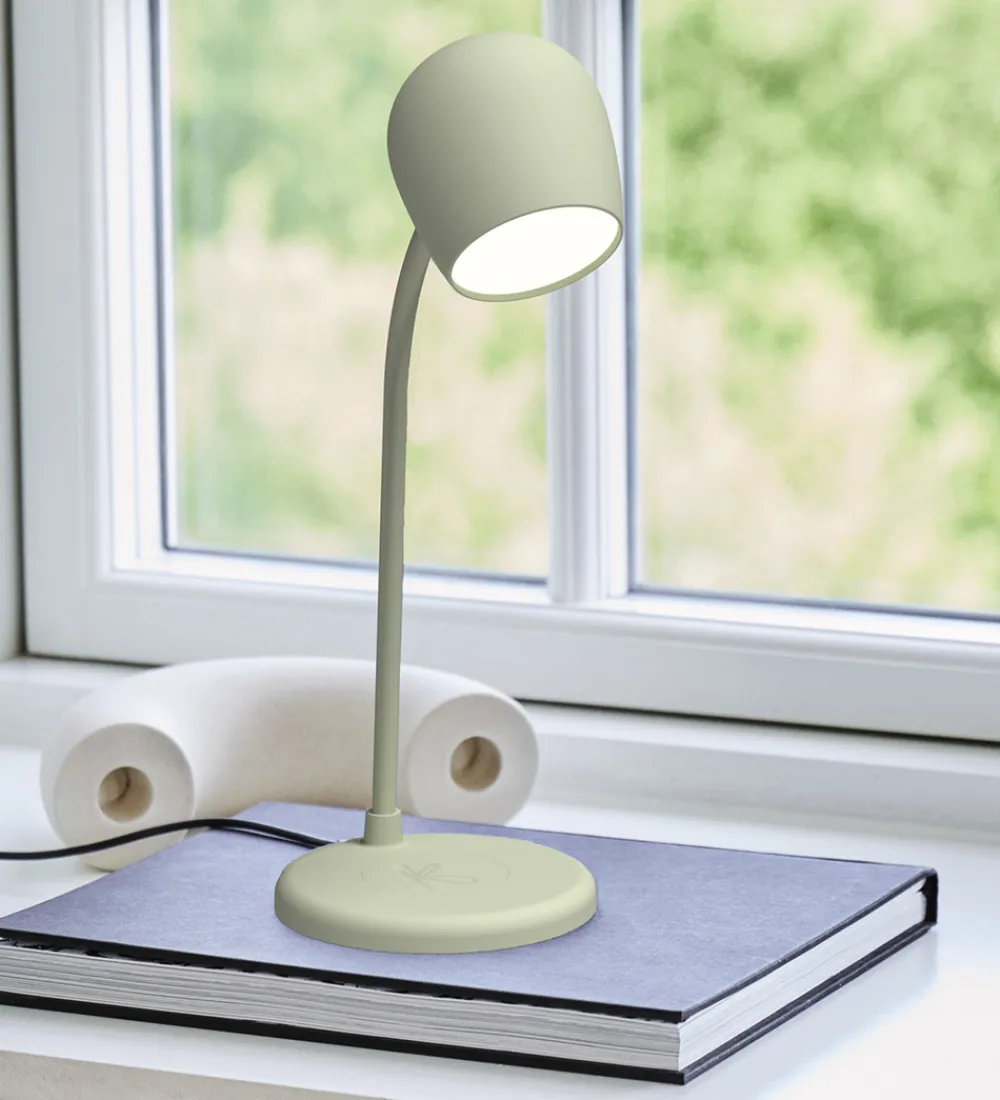 Adaptere Og Opladere-Kreafunk Lampe m. Oplader + Højtaler - Ellie - Dusty Olive