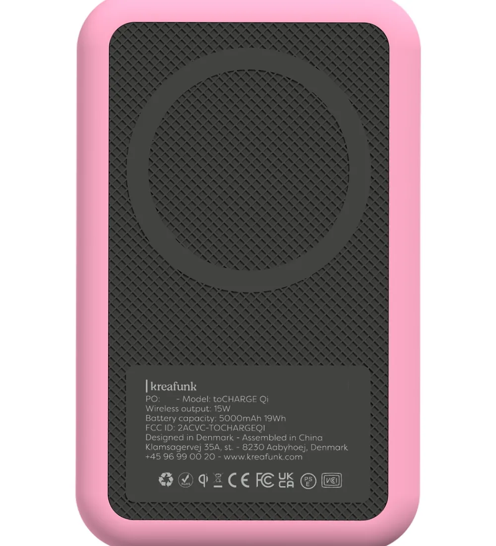 Kreafunk Powerbanks*Powerbank - toCHARGE Qi - Fresh Pink - 5.000mAh