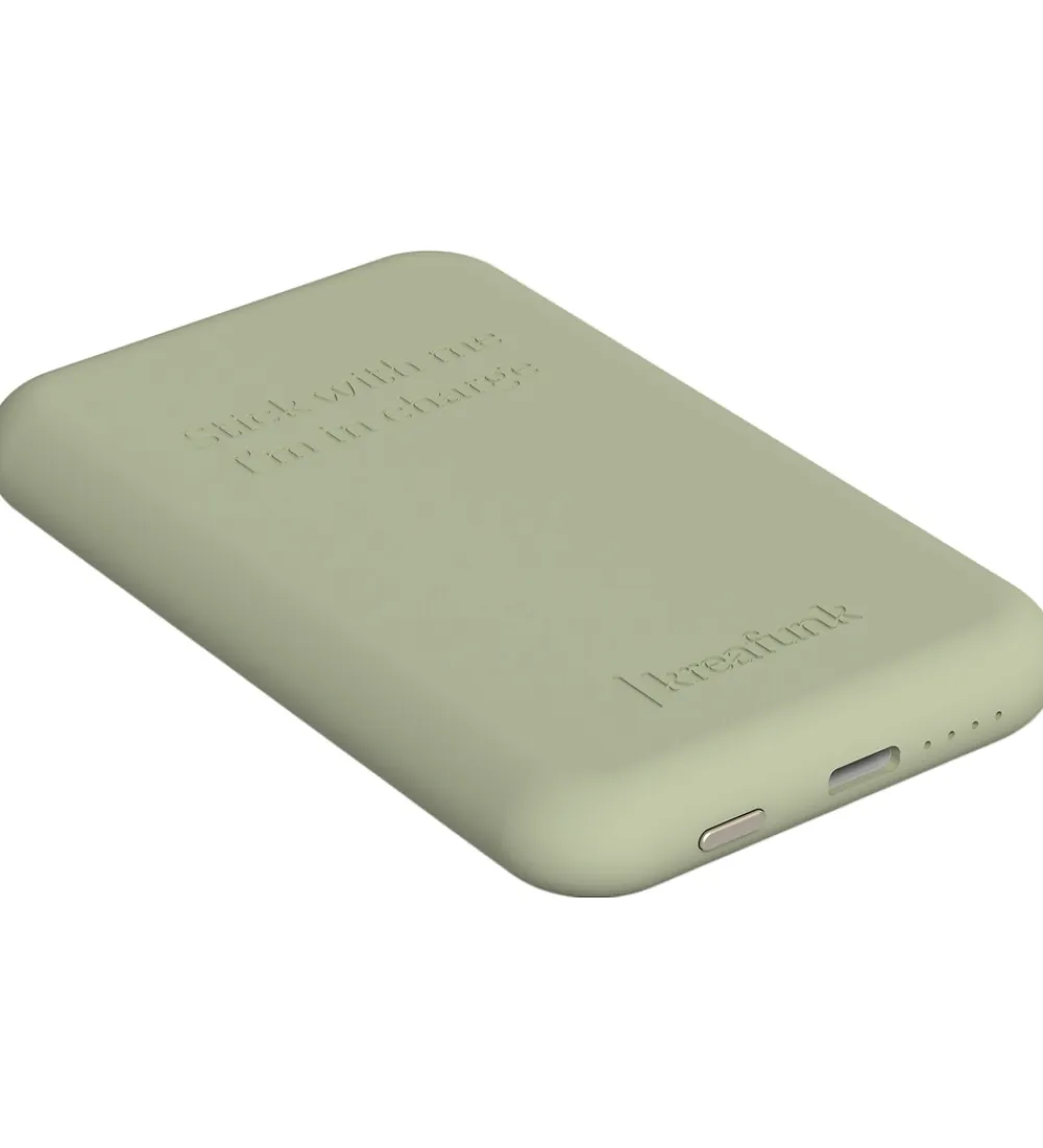 Powerbanks-Kreafunk Powerbank - toCHARGE Qi - Dusty Olive - 5.000mAh