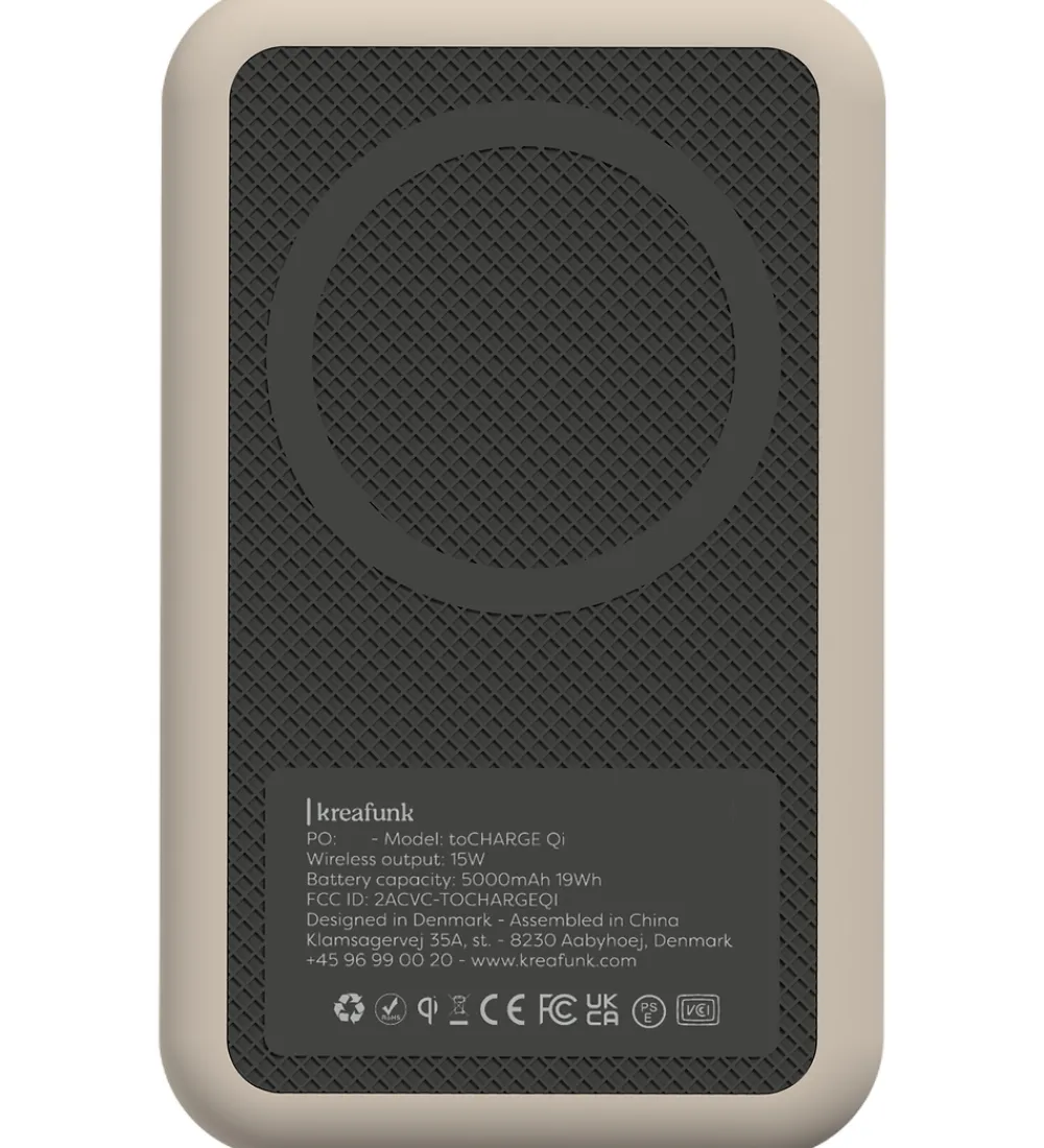 Kreafunk Powerbanks*Powerbank - toCHARGE Qi - Ivory Sand - 5.000mAh