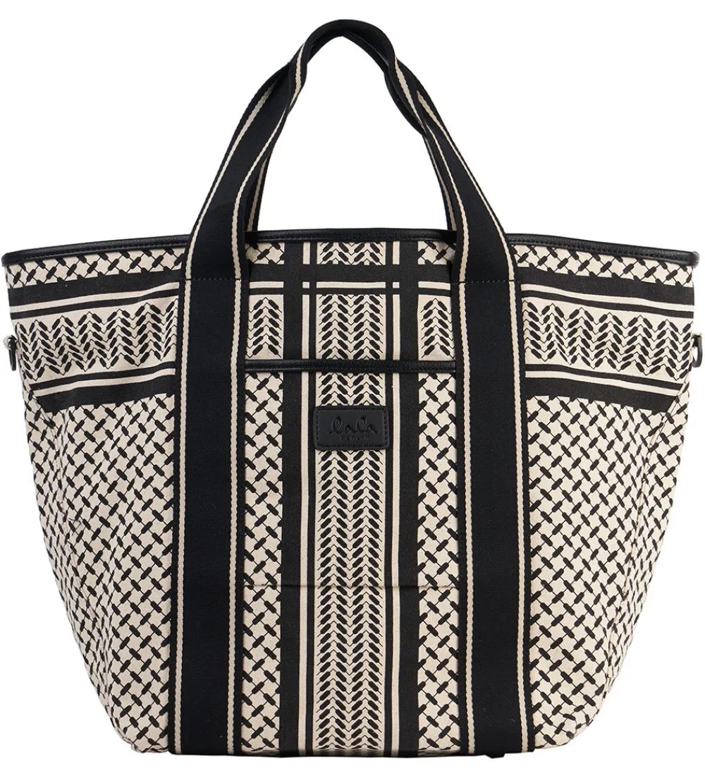 Shoppers-Lala Berlin Shopper - East West - Heritage Stripe Black