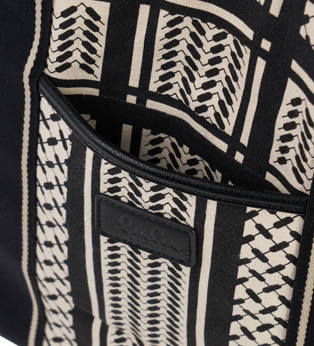 Shoppers-Lala Berlin Shopper - East West - Heritage Stripe Black