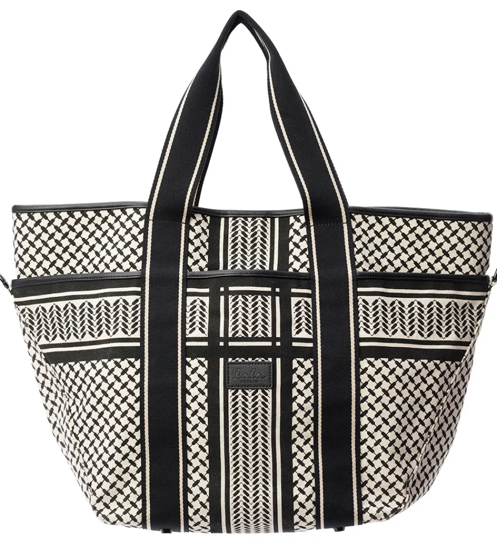 Shoppers-Lala Berlin Shopper - East West Tote Marin - Heritage Stripe Bla