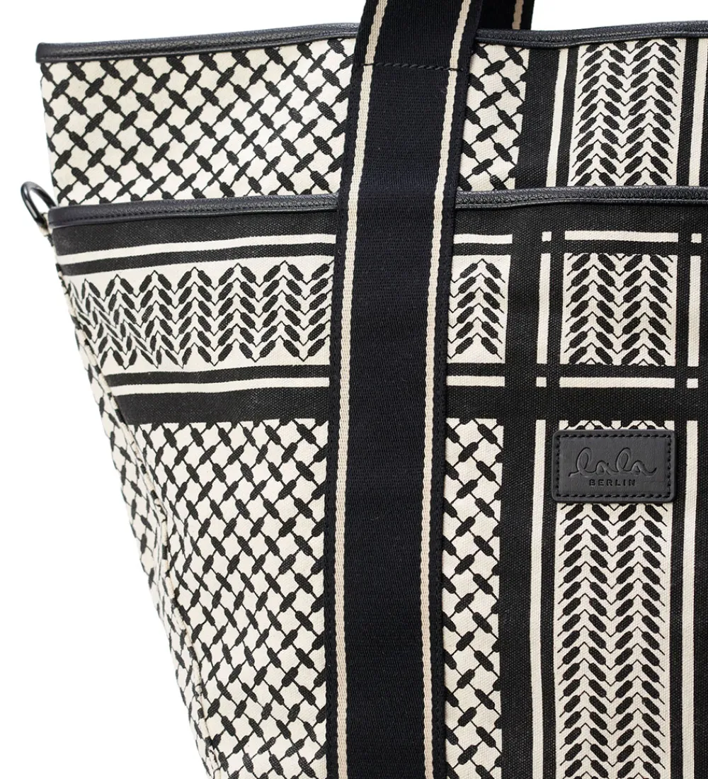 Shoppers-Lala Berlin Shopper - East West Tote Marin - Heritage Stripe Bla