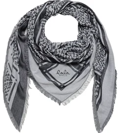 Lala Berlin Tørklæder*Tørklæde - Triangle Tilda - Swoosh Black/White