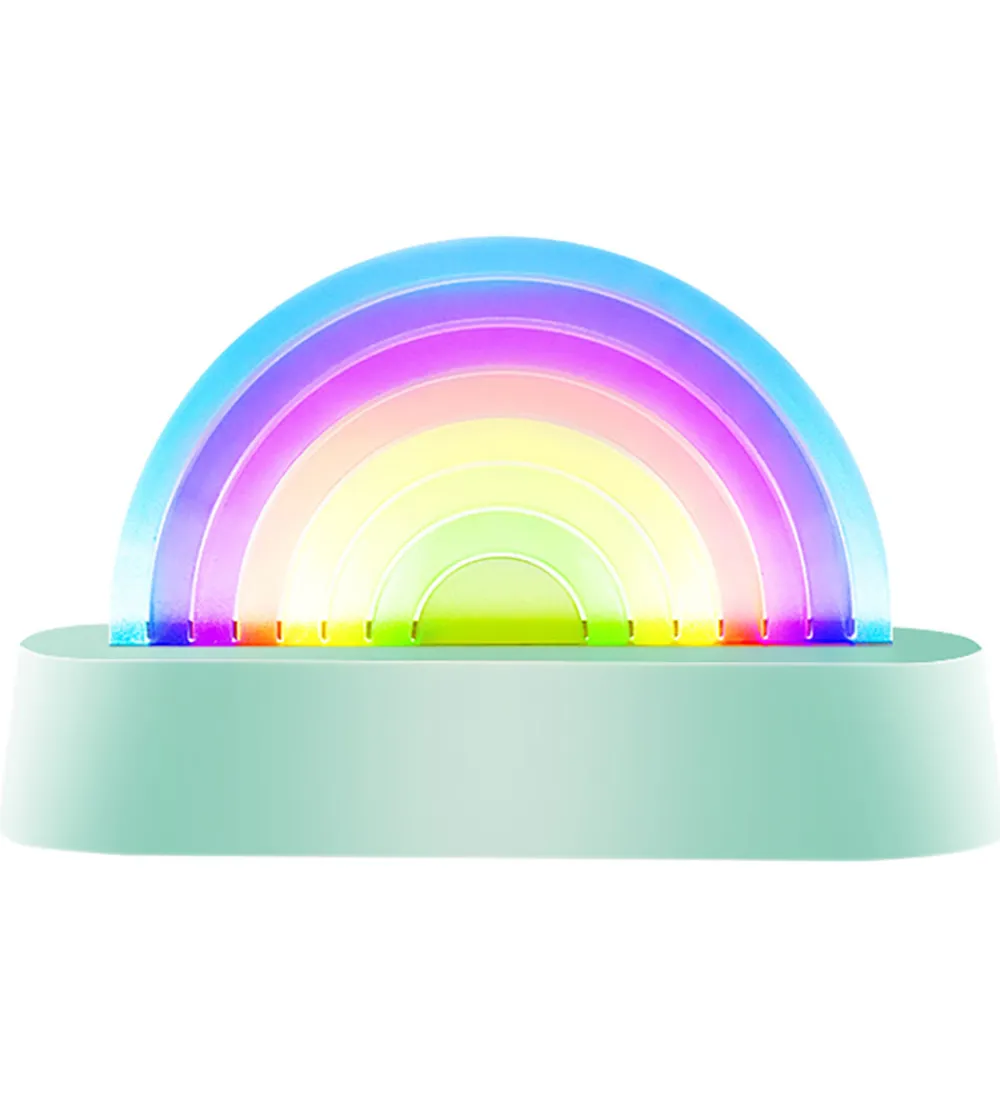 Fritstående Lamper|Lamper-Lalarma Lampe - Dancing Rainbow - 18x11x4 cm - Mint